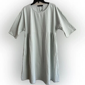 Zanzea Collection 100% Cotton Slip-On Dress Pale Blue, Size XXL (L/XL)